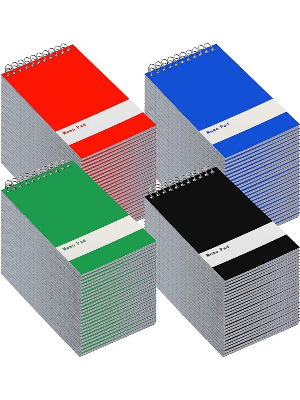 100 Pack 3x5 Inch Spiral Memo Pads - 60 Sheet Pocket Notebooks for Notes & Lists